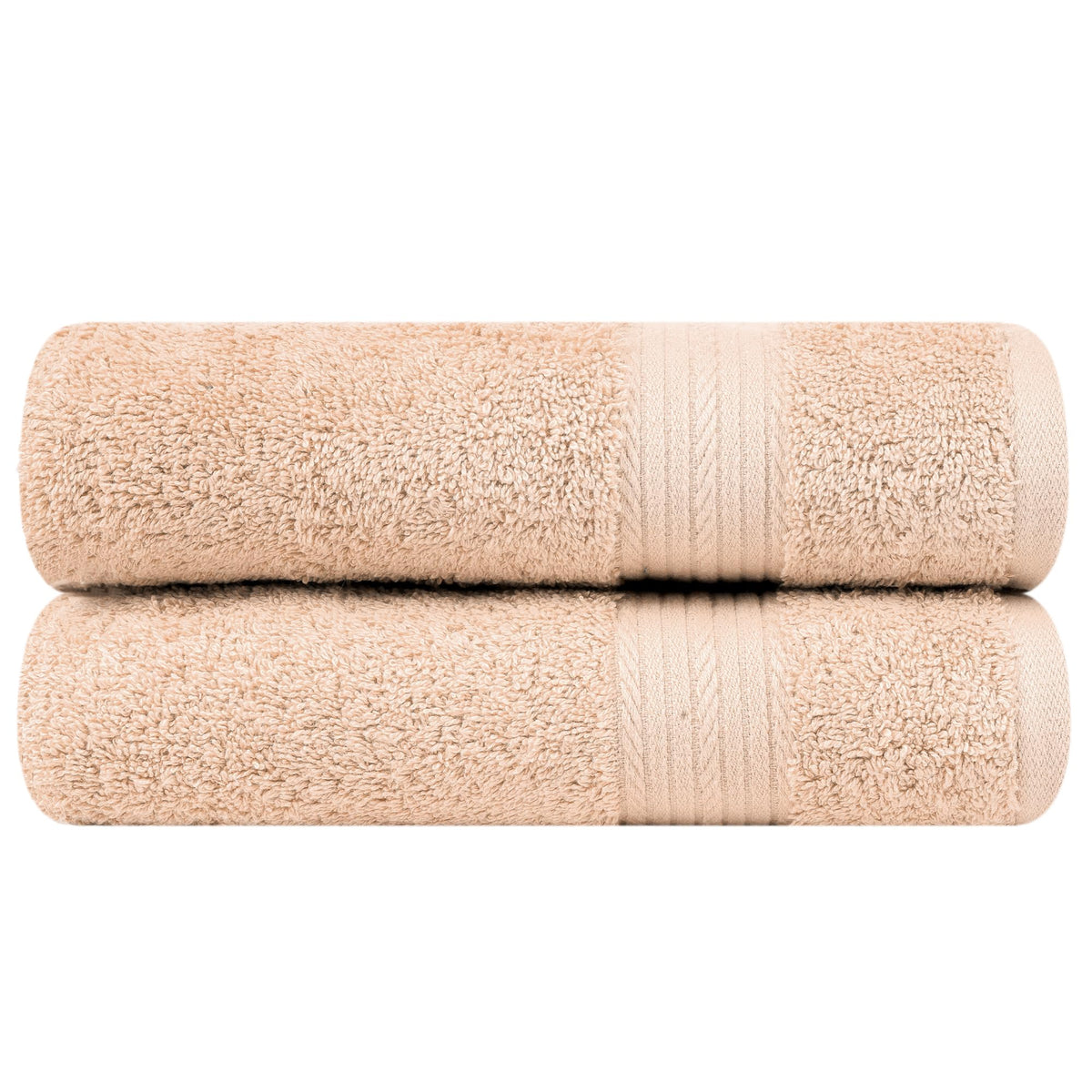 Ample Decor 100% Cotton Hand Towel Set of 2 ? 46x72 cm, 600 GSM, Super Absorbent & Quick Dry, Ideal for Bathroom, Spa, Gym & Hotel ? Beige