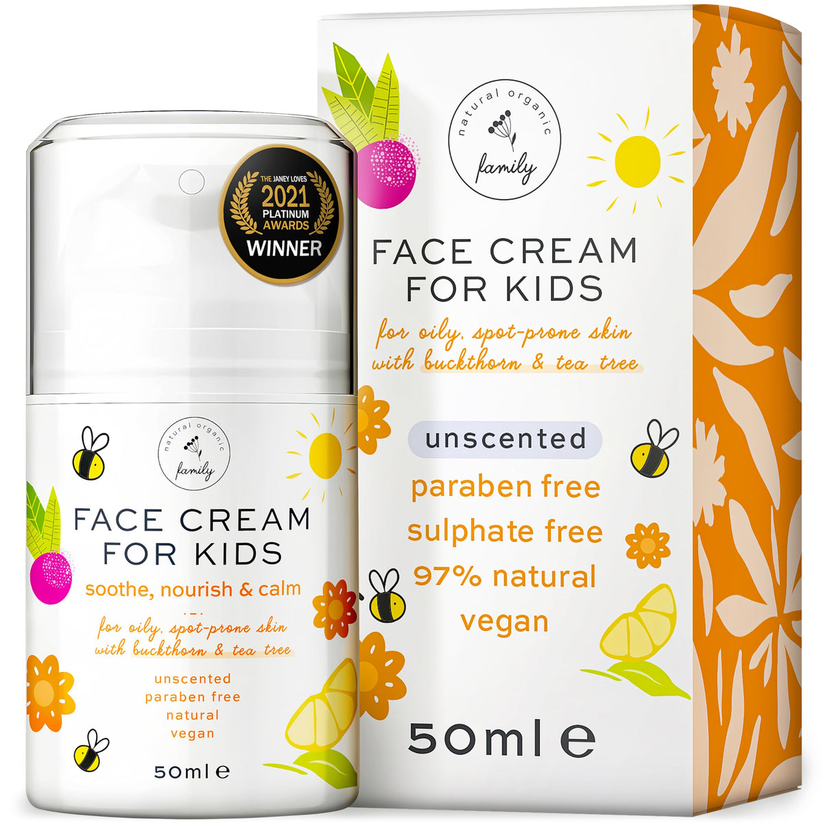 Gentle Face Cream Moisturizer for Kids and Preteens ? Nourishing and Calming for All Skin Types ? Natural ingredients - Hyaluronic Acid and Vitamin E