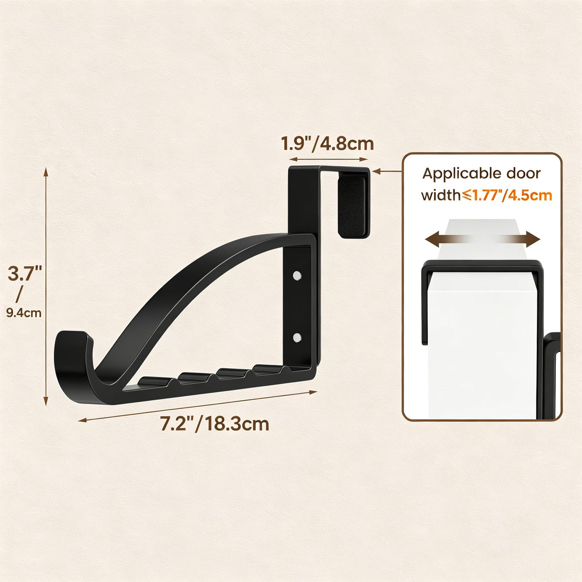 niffgaff Over Door Coat Hanger, Over Door Hanger for Clothes, No Drilling Door Hanger for Bedroom & Bathroom, Door Hangers for Clothes