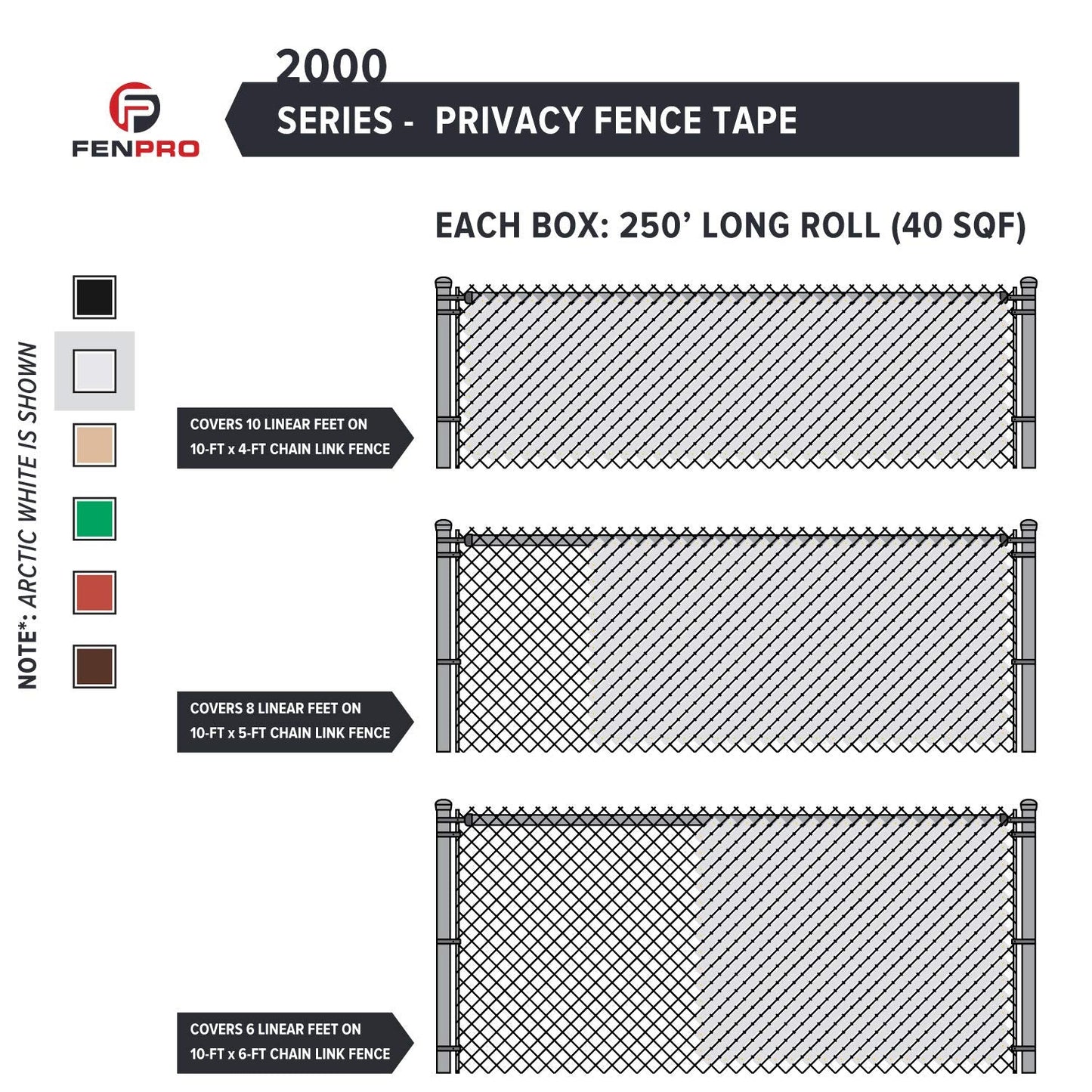Fenpro Chain Link Fence Privacy Tape (Arctic White)