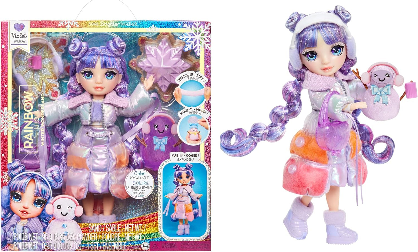 Rainbow High Winter Wonderland Violet 28 cm Fashion Doll, New but open, scruffy box