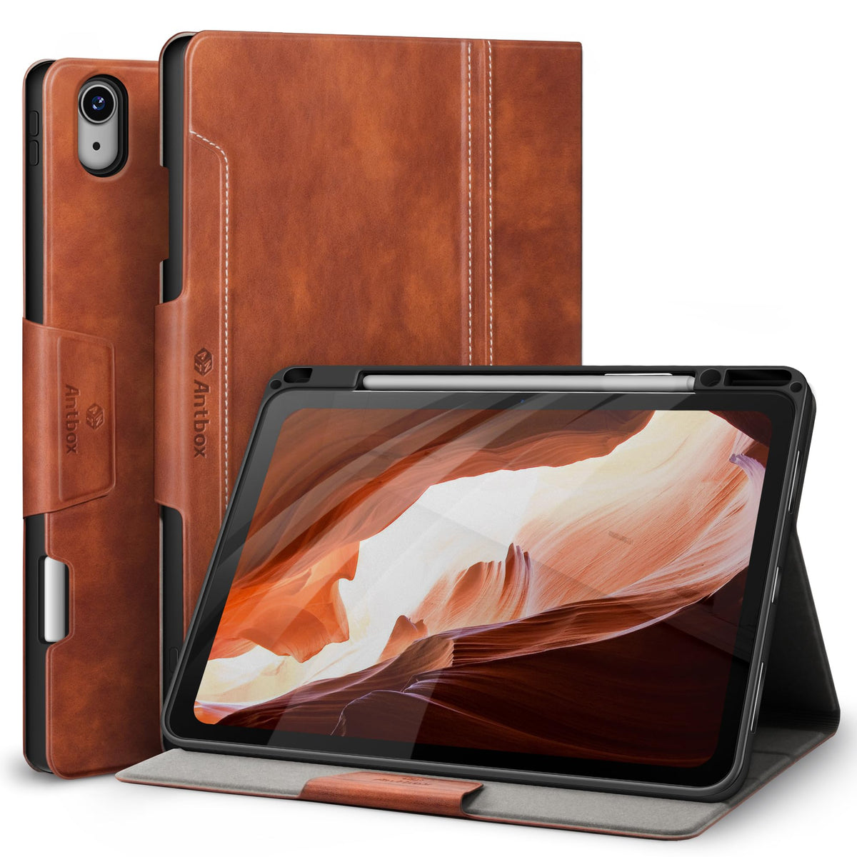 Antbox Case for iPad Air 13 Inch 2025 M3/2024 M2, Built-in Pencil Holder, Fully Supports Pencil Pro and Pencil (USB-C), Auto Sleep/Wake Function PU