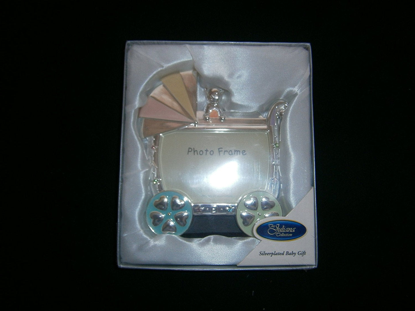silver plated pram photo frame 3-3/4 x 2-3/4