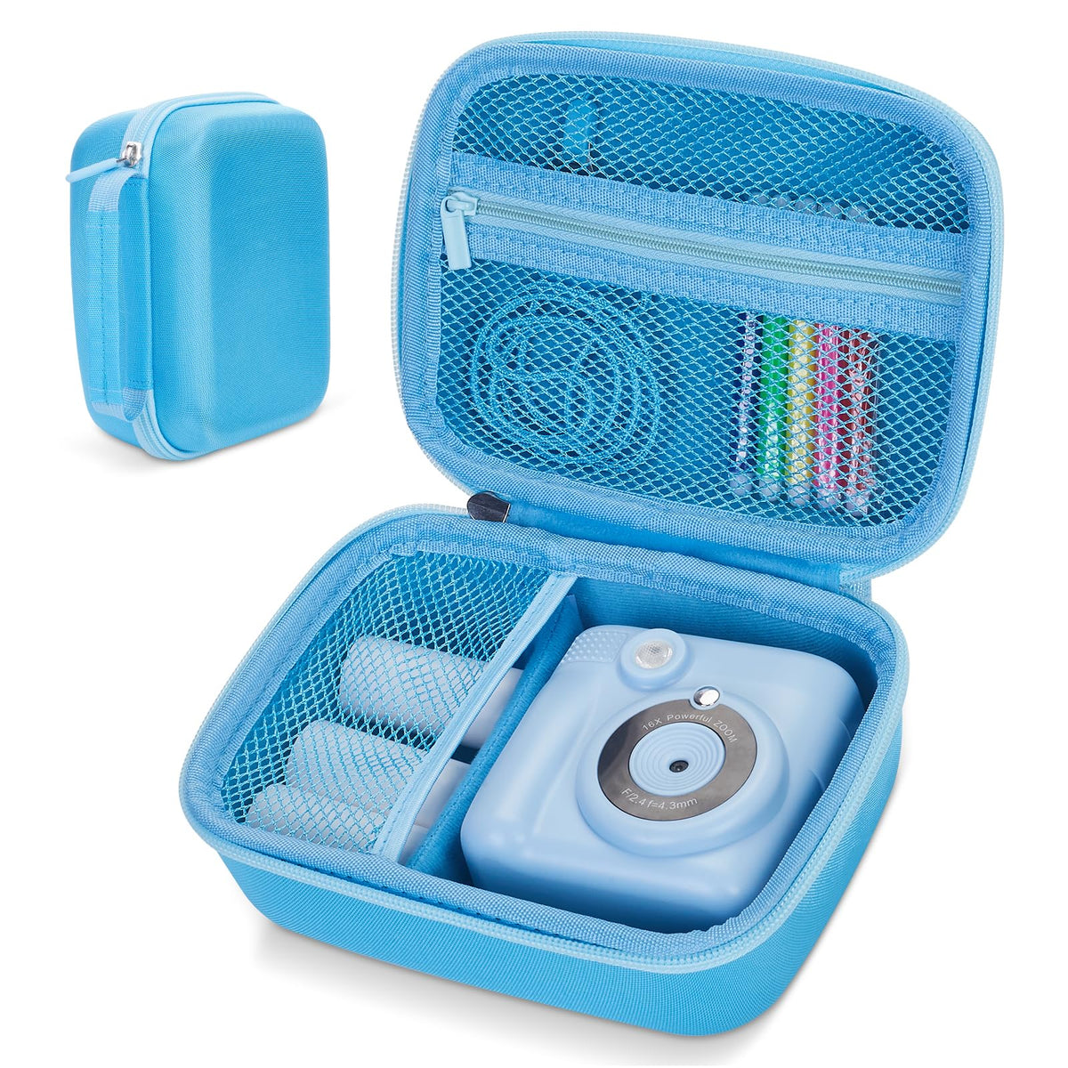 Hikkon Kids Camera Case Fit for Hangrui/Dylanto/GREENKINDER/GKTZ/Gofunly/HiMont Digital Camera Toy,Portable Instant Camera Storage Holder Organizer