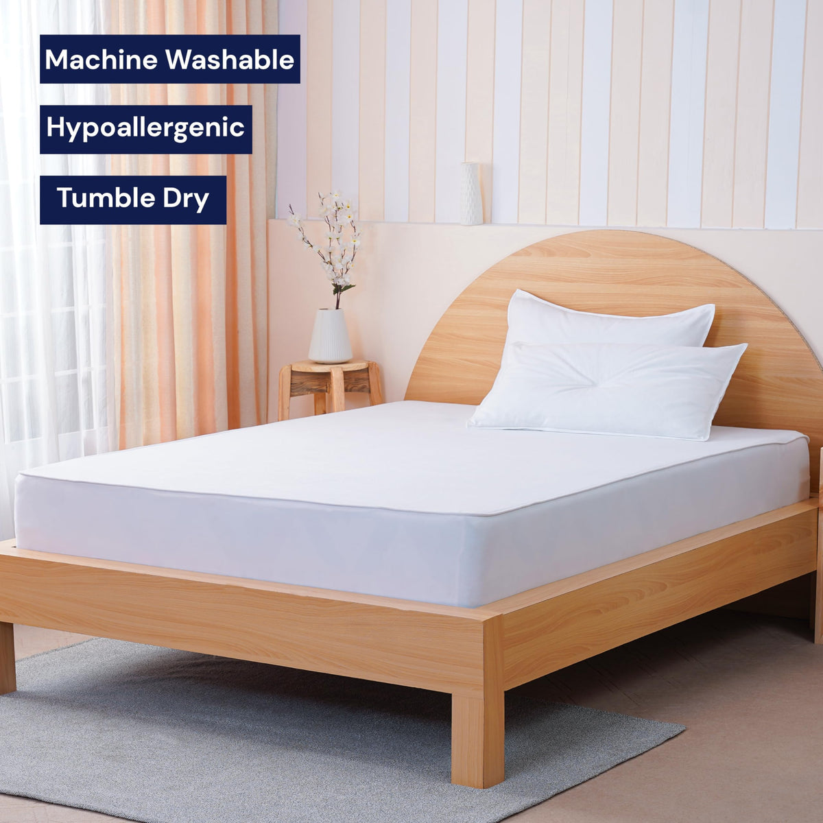 Sheet Story Waterproof Small Double Mattress Protector - 40cm Deep Pocket - Bamboo Fabric, Hypoallergenic and Terry Mattress Protector Small Double