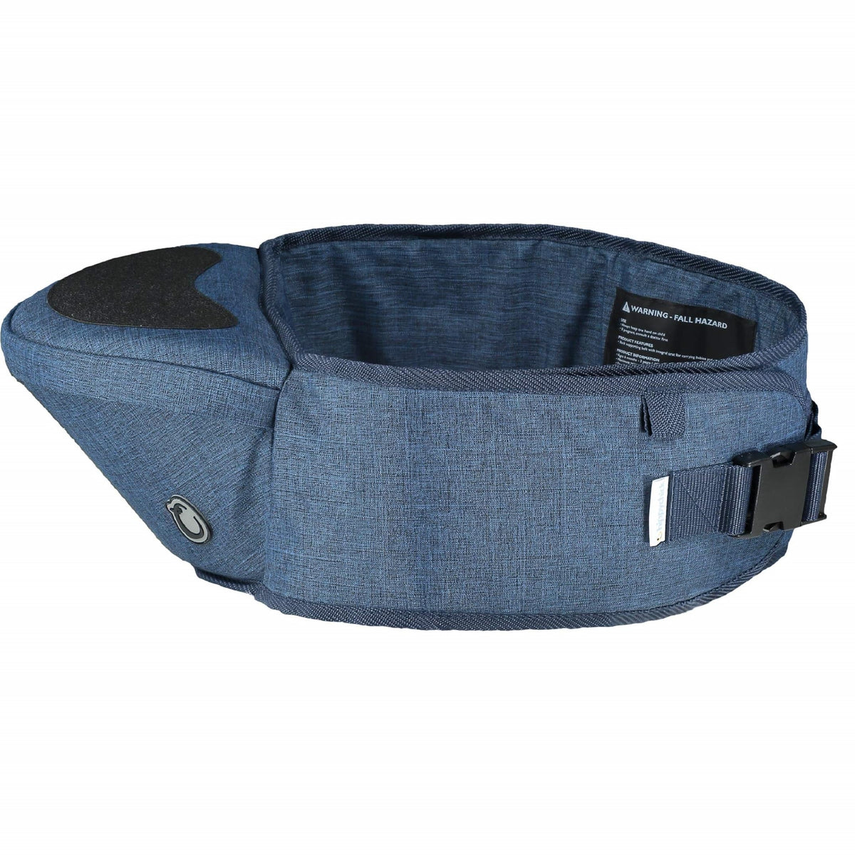Hippychick Baby Hipseat Carrier for Ages 6-36 Months with Adjustable Strap - Lightweight Back-Saving Support Waist Stool Toddler Carrier - Denim Blue