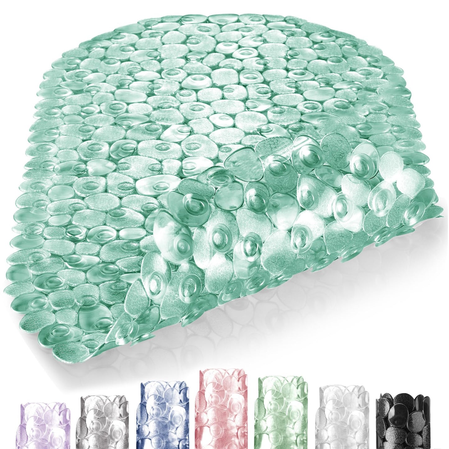 DOPROP Pebble Texture Non-Slip Bath Mat for Shower,Bathtub & Bathroom Floor,PVC Anti-Slip Mat with Drain Holes & Strong Suction Cups,Safe and