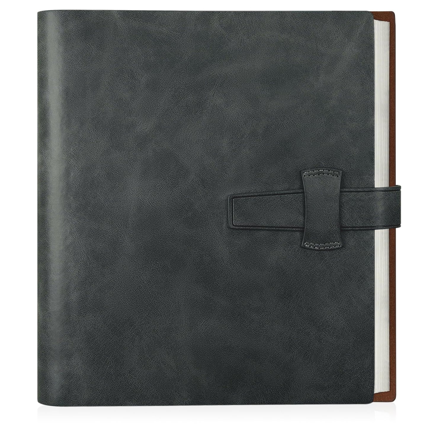 Miaikoe Photo Album 6x4 200 Photos, Leather Cover Album with 30PCS Kraft Writing Paper Scrapbook Holds 200 10x15cm Horizontal Photos for Family