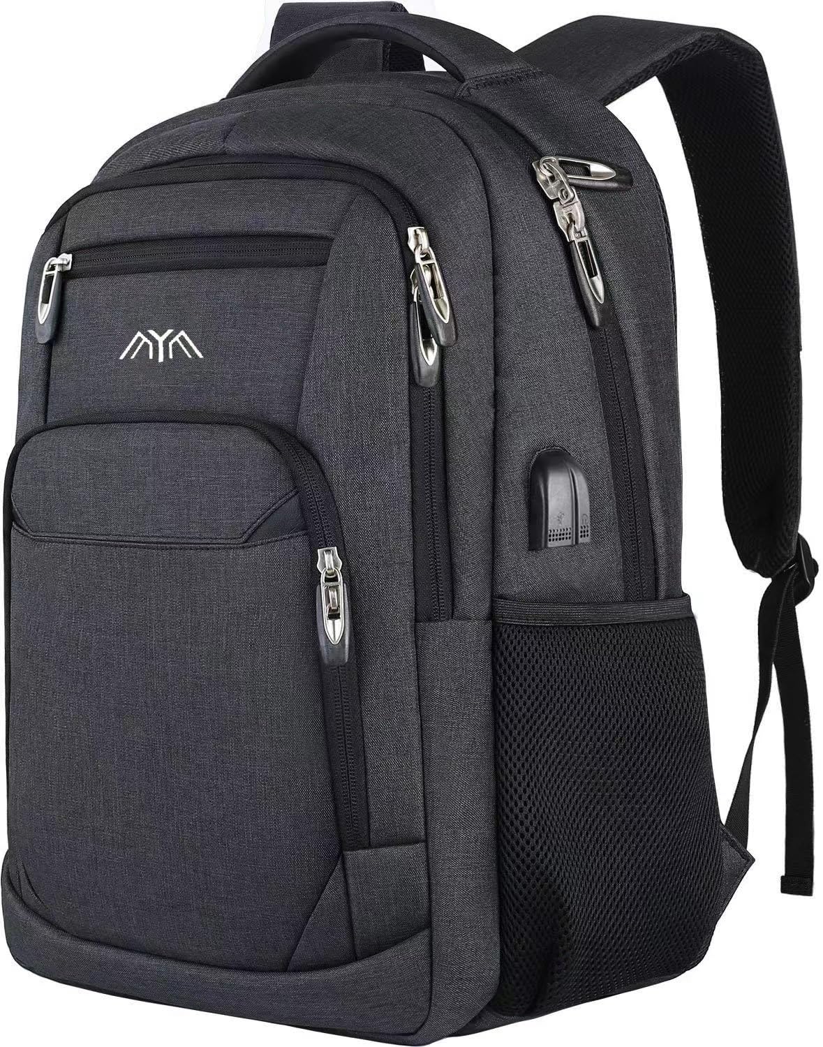 School Backpack Boys / Girls / Teenagers, Backpack School, Laptop Backpack for Men / Women, Daypacks Business Backpack with USB, Charcoal, 15,6 Zoll,
