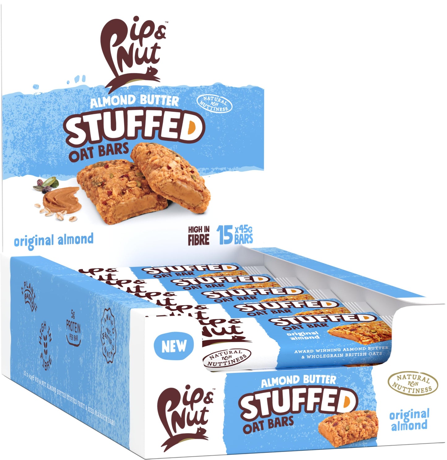 Pip & Nut Almond Butter Stuffed Original Oat Bar 15 x 45g