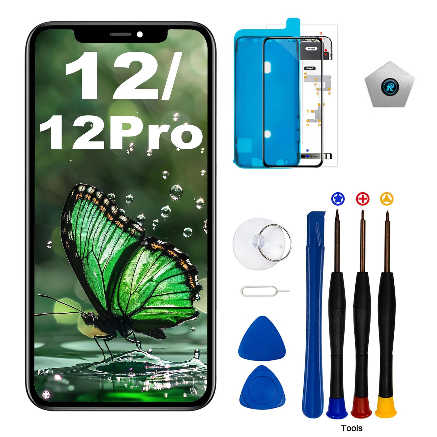 EFAITHLIFE for iPhone 12/12 Pro LCD Screen Replacement 6.1 inch Display digitizer Assembly Touch Screen,with Frame Assembly Repair Tool