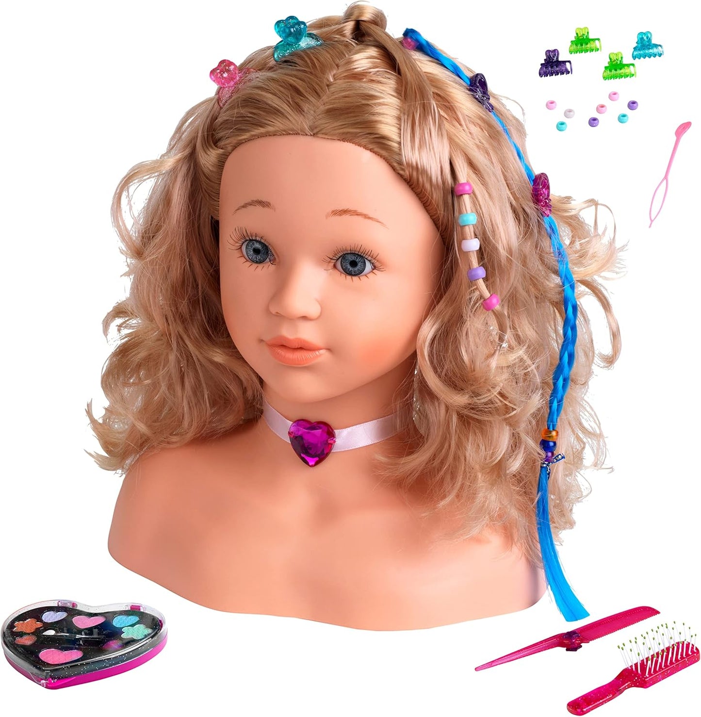 Theo Klein 5240 Princess Coralie Make-Up and Hairdressing Head, New but open, scruffy box