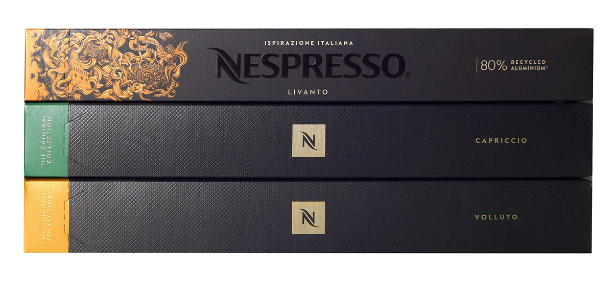Nespresso Trio Pack 30 Capsules/Pods(Livanto Volluto Capriccio)