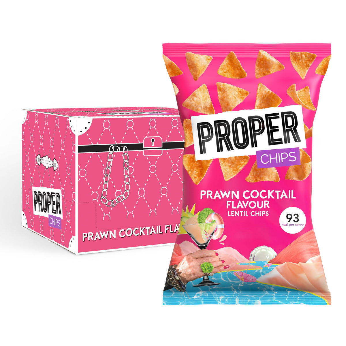 PROPER Chip Prawn Cocktail Lentil Chips 8 X 85g