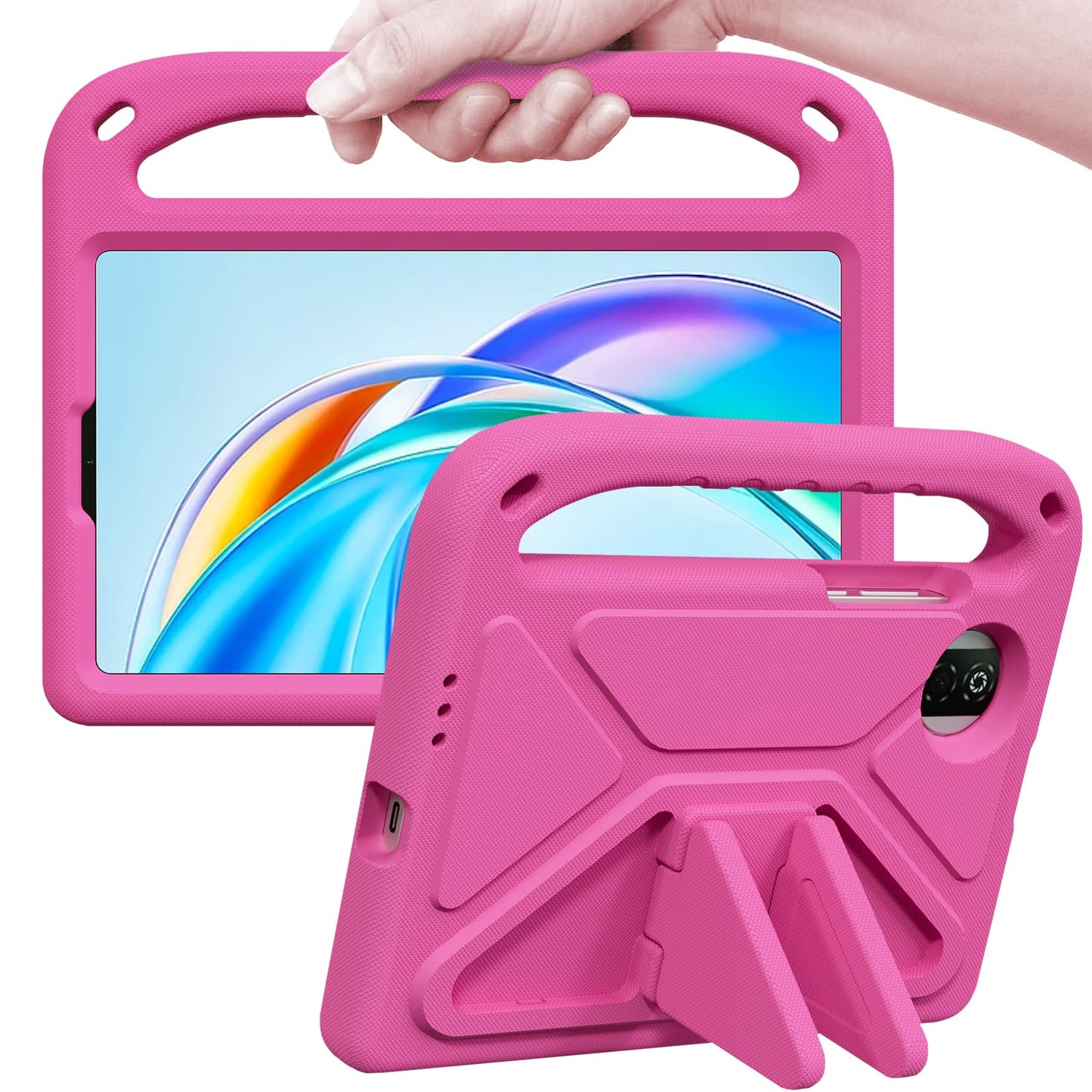 ATOOZ for Honor Pad X7 Case 8.7-inch 2025, Kids Cover with Shockproof Handle Stand for Honor X7 Tablet (Rose)