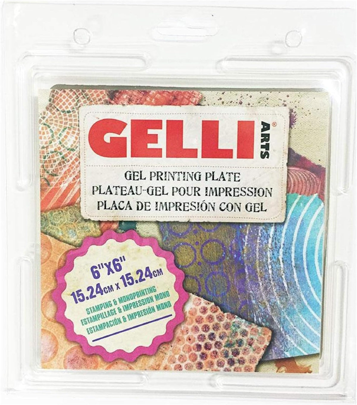 Gelli Arts 6 x 6-inch Gel Printing Plate,Transparent