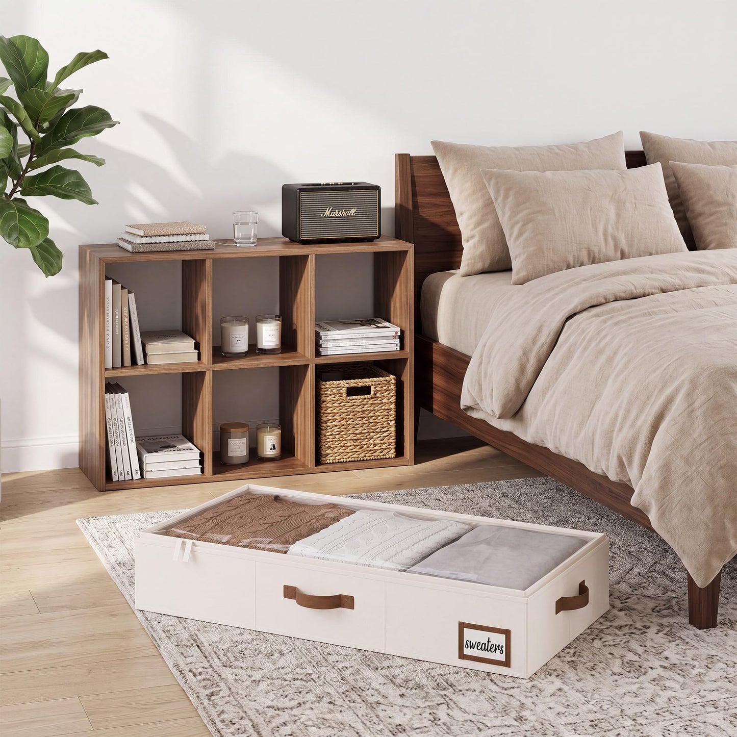 StorageWorks Underbed Storage Boxes with Lids, Large Under Bed Storage Box Containers for Bedroom Accessories Organising Clothes Bedding