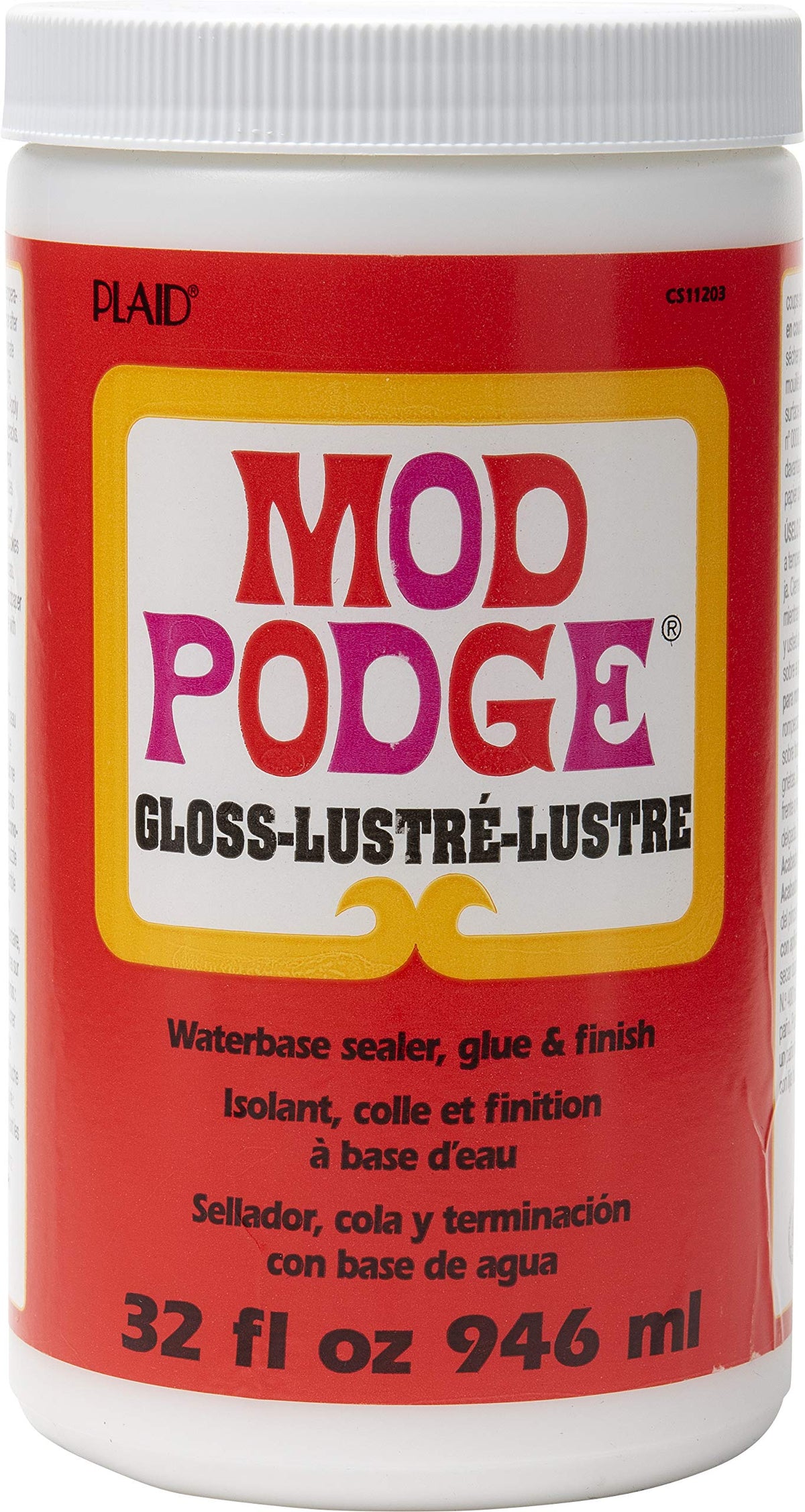 Mod Podge, Water-based Sealer, Glue and Finish, Gloss Finish, CS11203, 946 ml Bottle