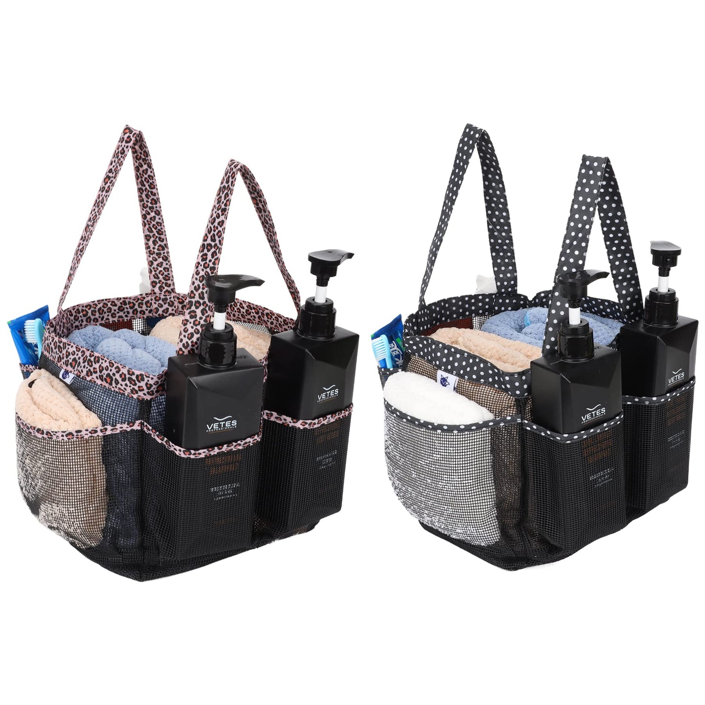 Nvatorfox 2 Pack Haundry Mesh Shower Caddy Tote Bag Hanging Portable Toiletry Bag College Dorm Essentials Quick Dry Bath Organizer for College Dorms,