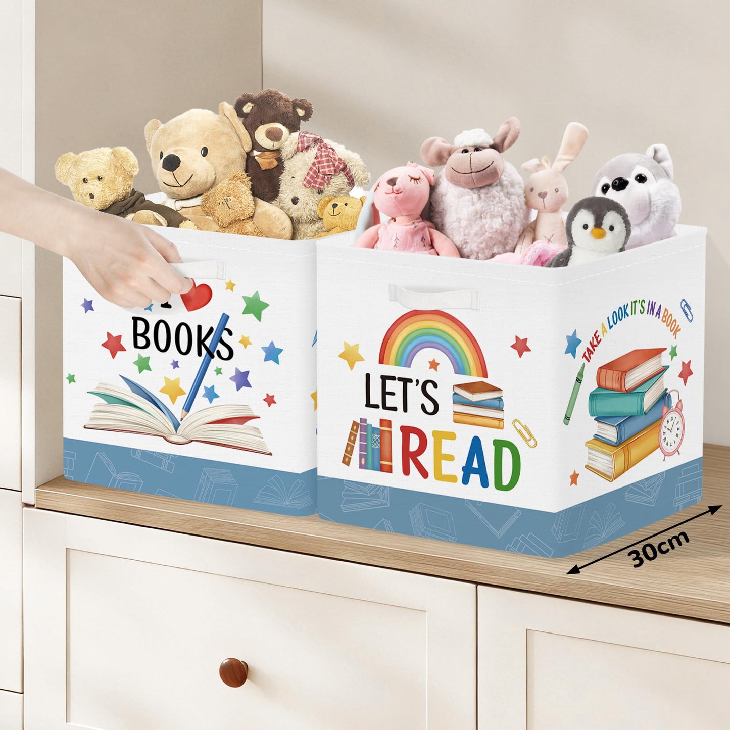 Clastyle 3 pcs Education Cube Storage Boxes for Shelves Kallax Boxes