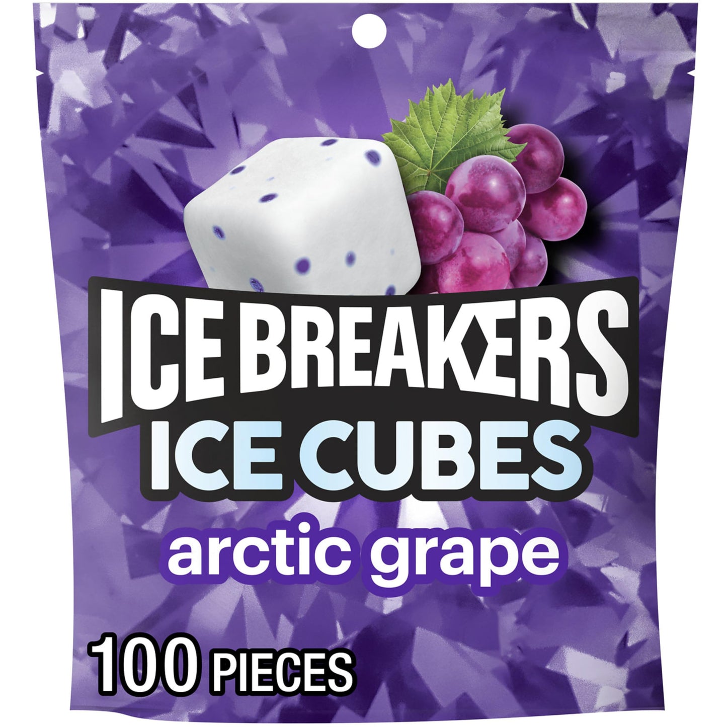 ICE BREAKERS Ice Cubes Sugar Free Gum, Arctic Grape, 100 Piece