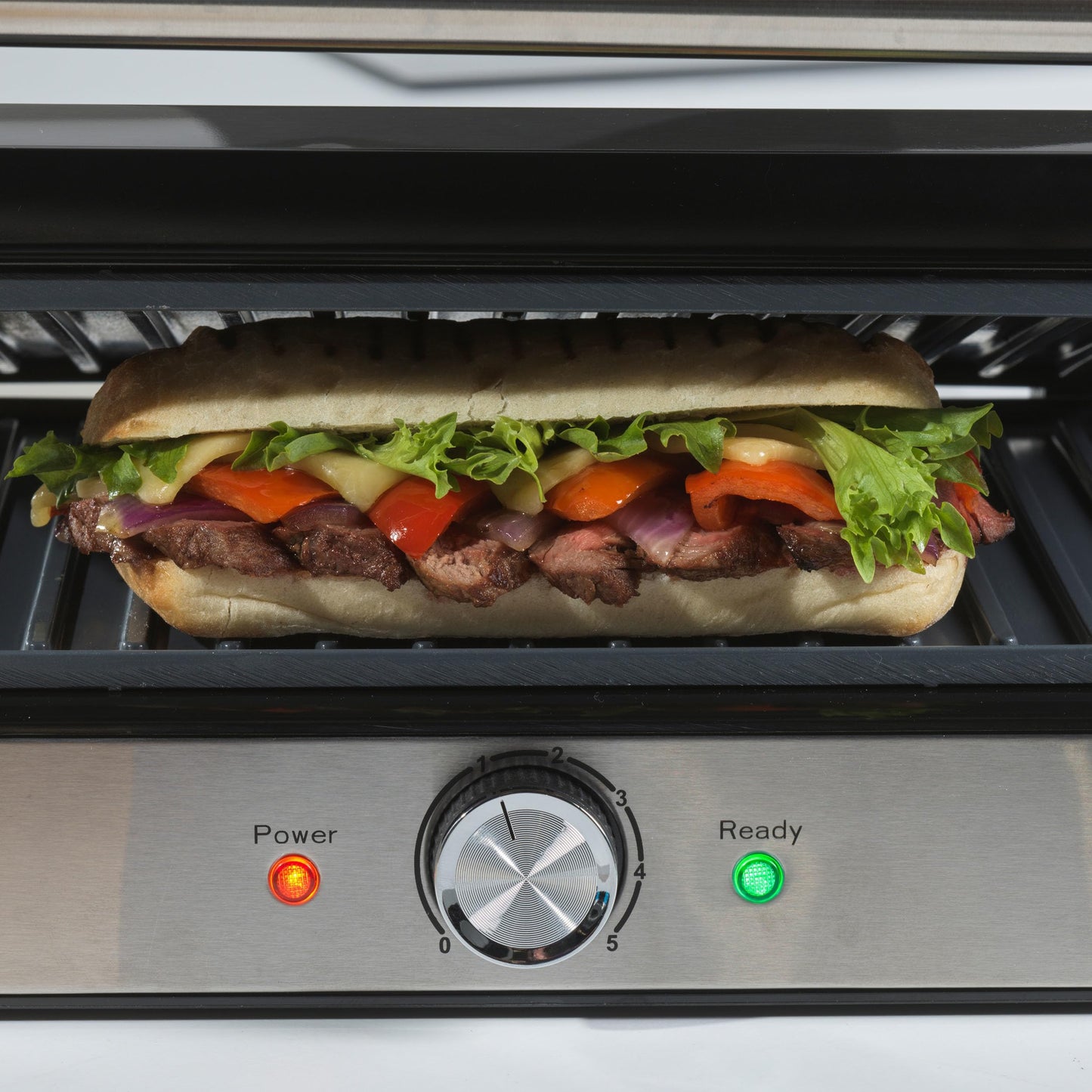 Salter Large Health Grill Electric Panini Maker, Sandwich Toaster, Non-Stick Ceramic Plates, Opens Flat (180) for Extra Cooking Space, PFAS-Free,