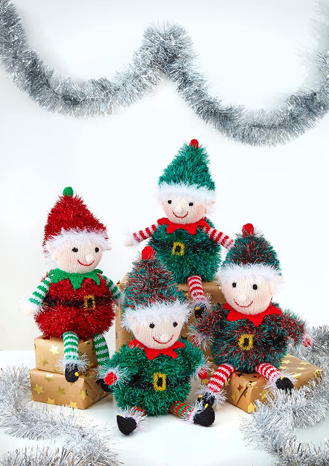 King Cole Tinsel & DK Knitting Pattern ElvesChristmas Toy 9164,