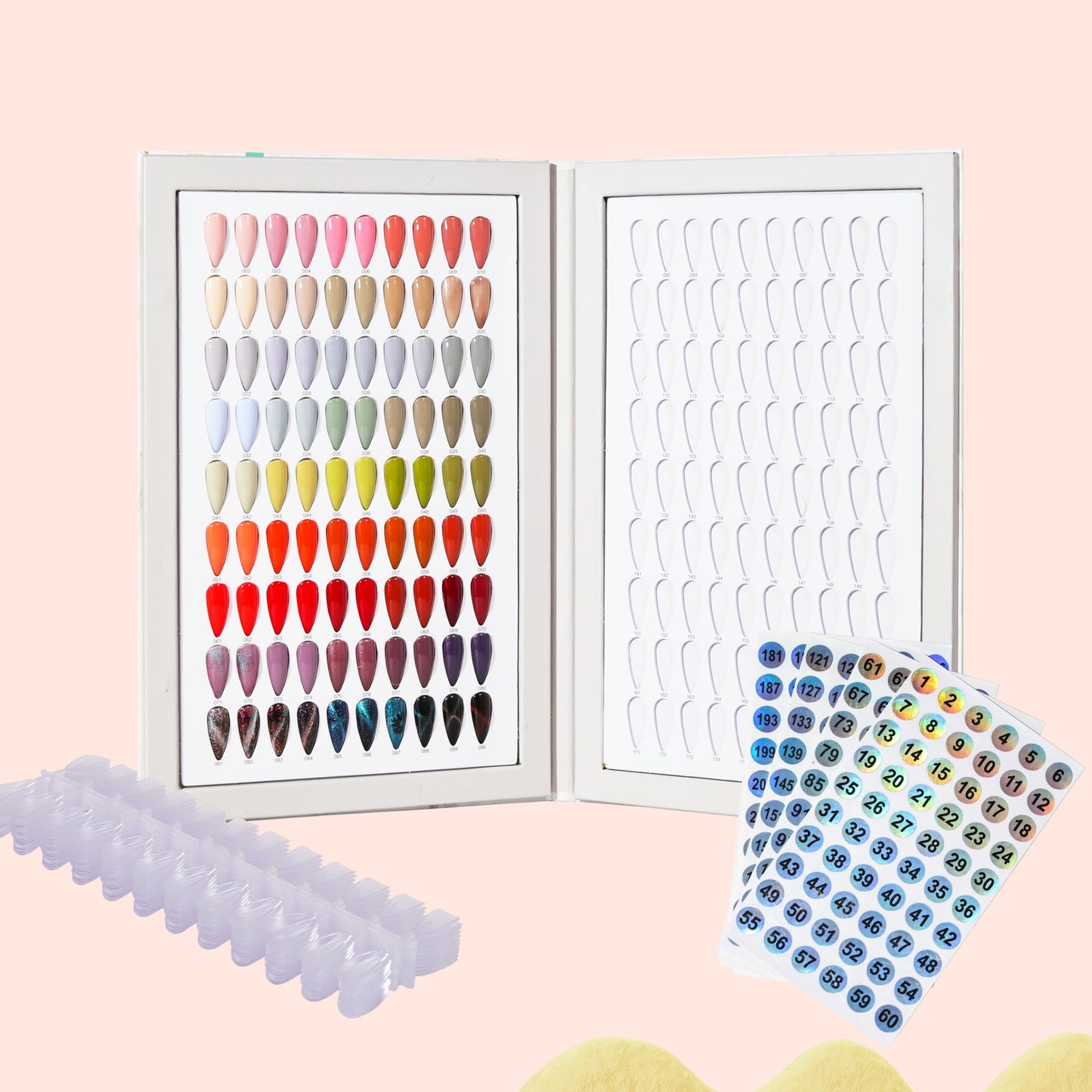 Acycoin2A Nail Colour Display 180 Designs and 240 Nail Tips (Style A)