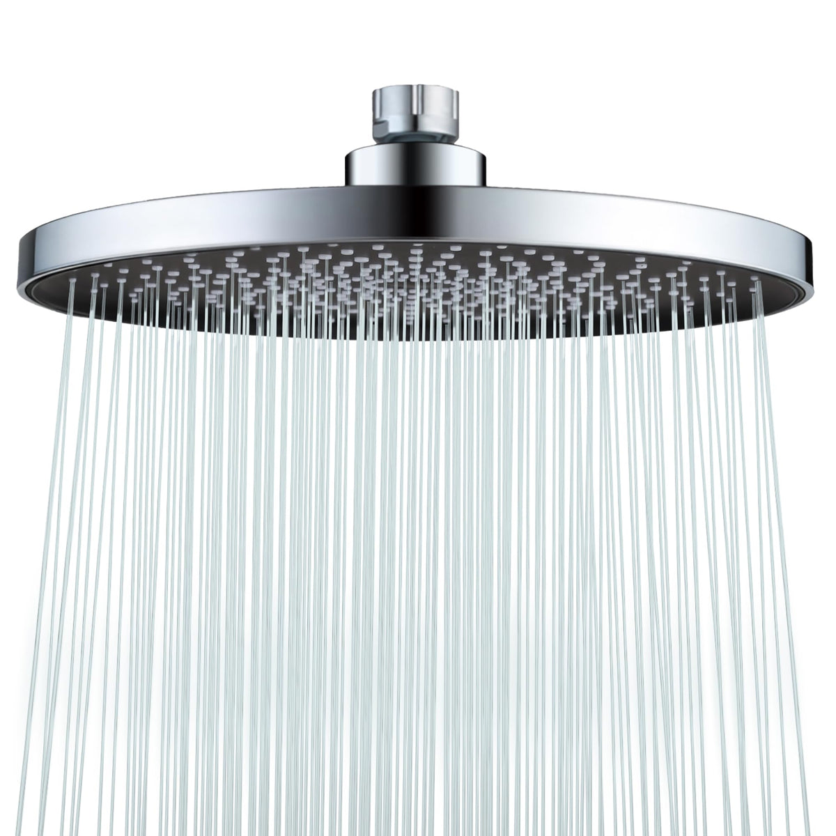 Rainfall Shower Head Fixed Showerhead 8.8-Inch Round Bathroom Rainhead Overhead Waterfall Shower Head with Adjustable Swivel Ball Joint | G1/2"