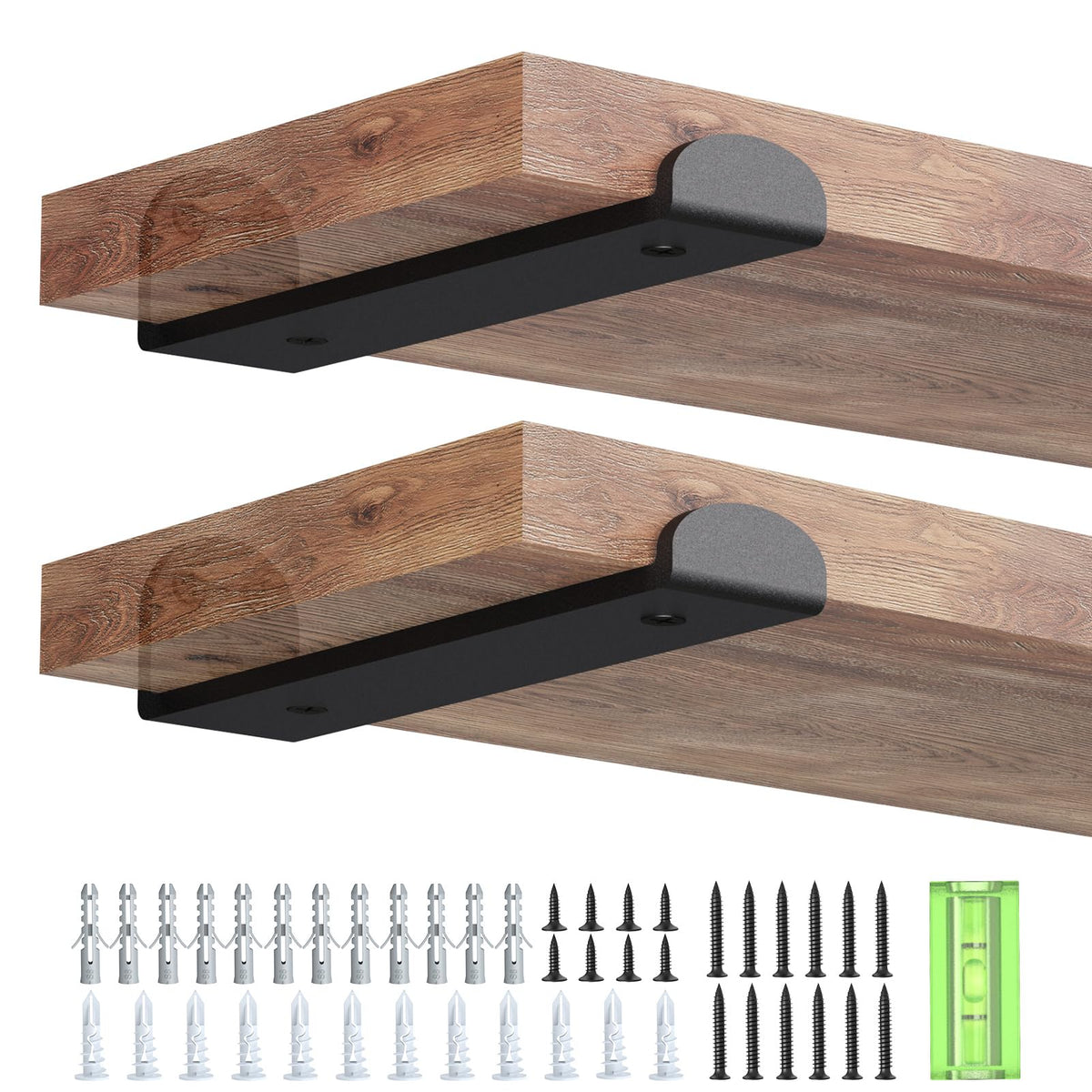 WELDUN 4 Pack Metal Scaffold Board Shelf Brackets 20 cm, Heavy Duty Wall Mounted Angle Shelving Brackets with Lips, for Industrial, Rustic, Modern