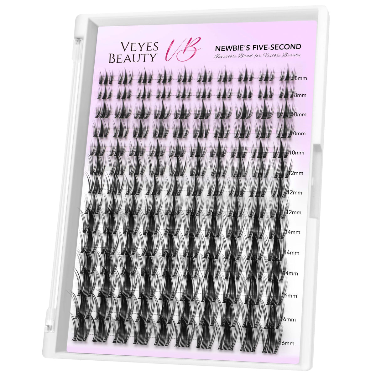 VEYESBEAUTY Cluster Lashes Newbie's Five-Second Eyelashes Individual Wispy Lash Clusters Mixed Length Lash Clusters (Manga, 8-16mm)