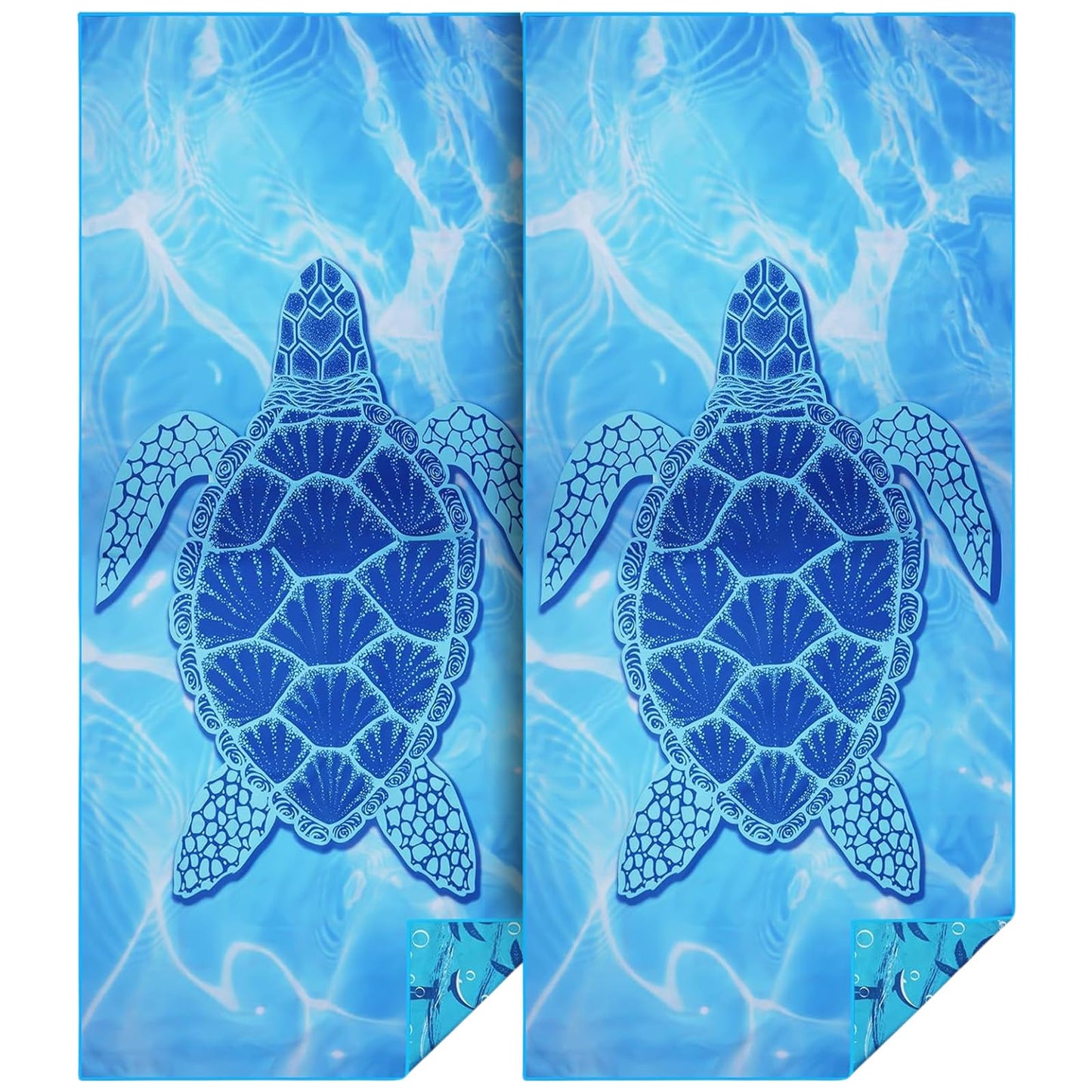 flintronic 2 Pack Microfiber Oversized Lightweight Beach Towel 180x80cm Extra Large Thin Sand Free Towels Travel Swim Pool Camping for Adults Women