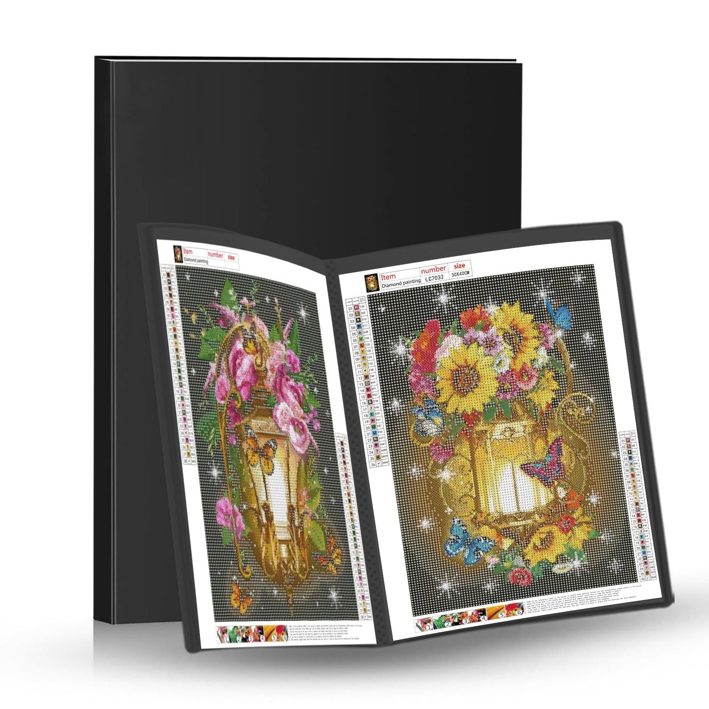 Bellatoi Diamond Painting Album A3, Diamond Art Folder, A3 Display Book, Diamond Painting Storage (Black Album A3-20 Pages, Holds 40 Sheets)