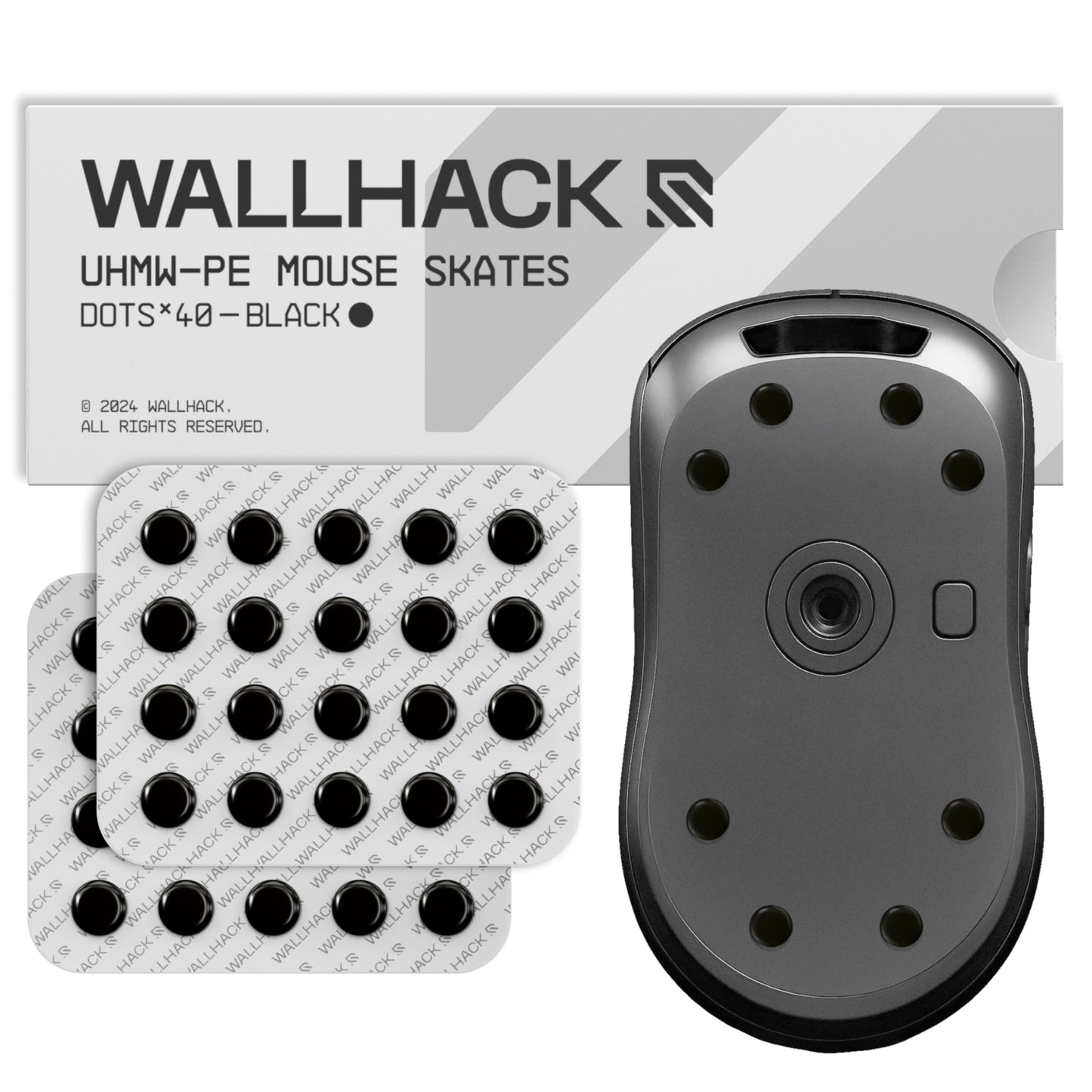 Wallhack UHMW-PE Dot Mouse Skates | Premium Universal Skates for Gaming Mice | Ultra-Smooth Glide on Cloth & Glass Pads | Customize Speed & Control |