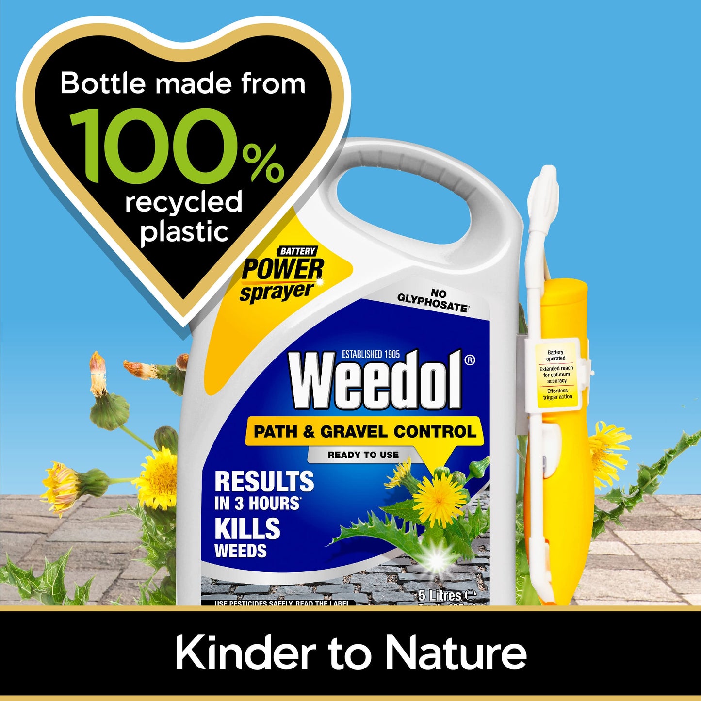 Weedol Path & Gravel Weedkiller with Power Sprayer, Ready to Use, 5L