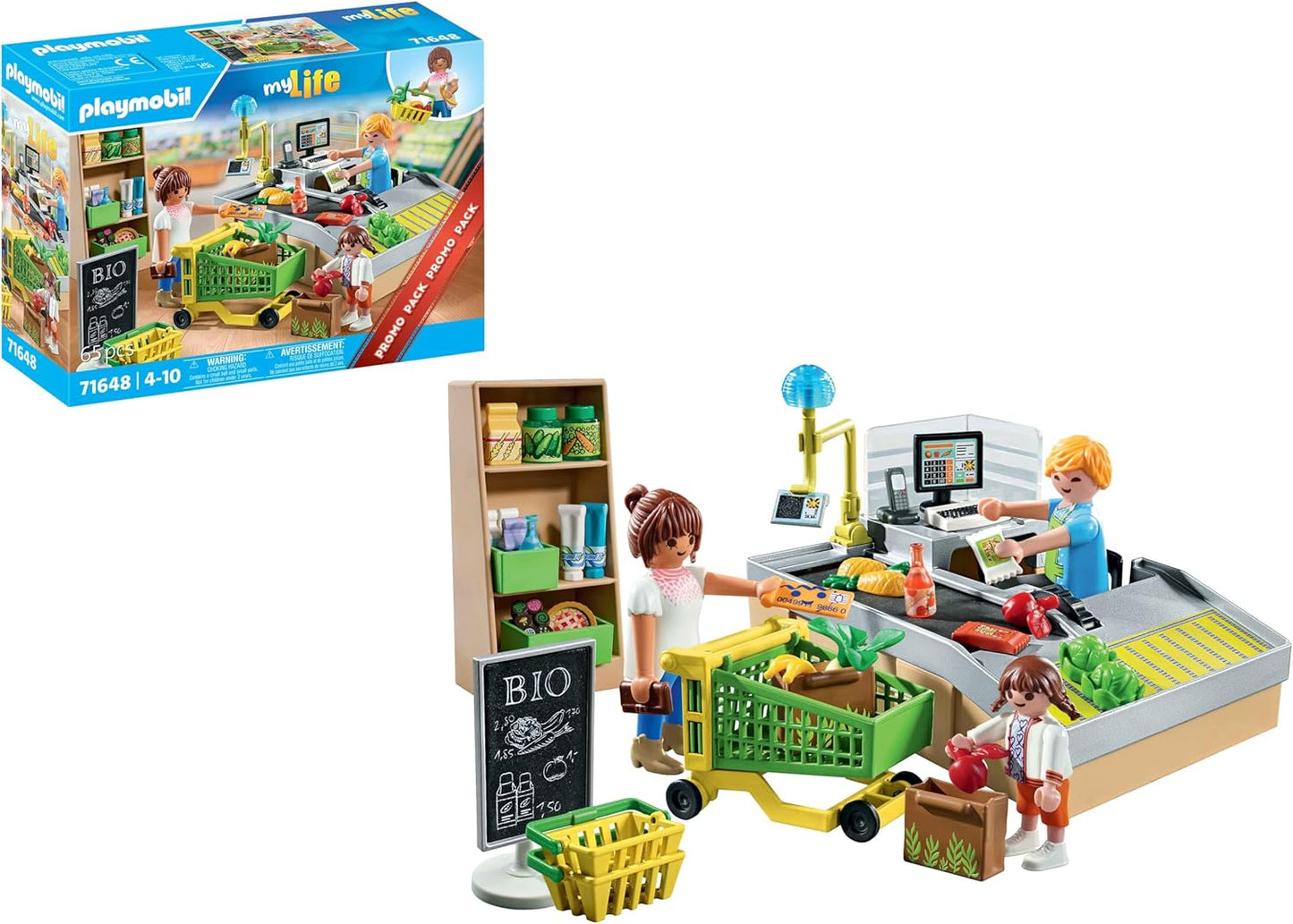 Playmobil 71648 MyLife: Organic Supermarket Promo Pack, New but open, scruffy box