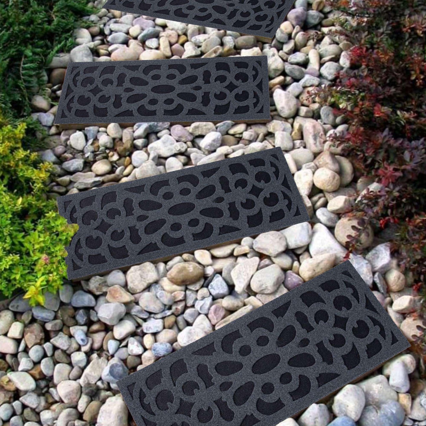 Nicoman Narrow Doormat Victorian Style Step Door Mat Barrier Eco-Friendly Absorbent Heavy Duty Dirt Scraper Watertight For Indoor Outdoor Garden Shed