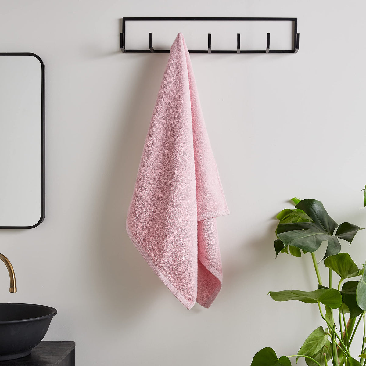 Catherine Lansfield Quick Dry Cotton Bath Sheet Pink