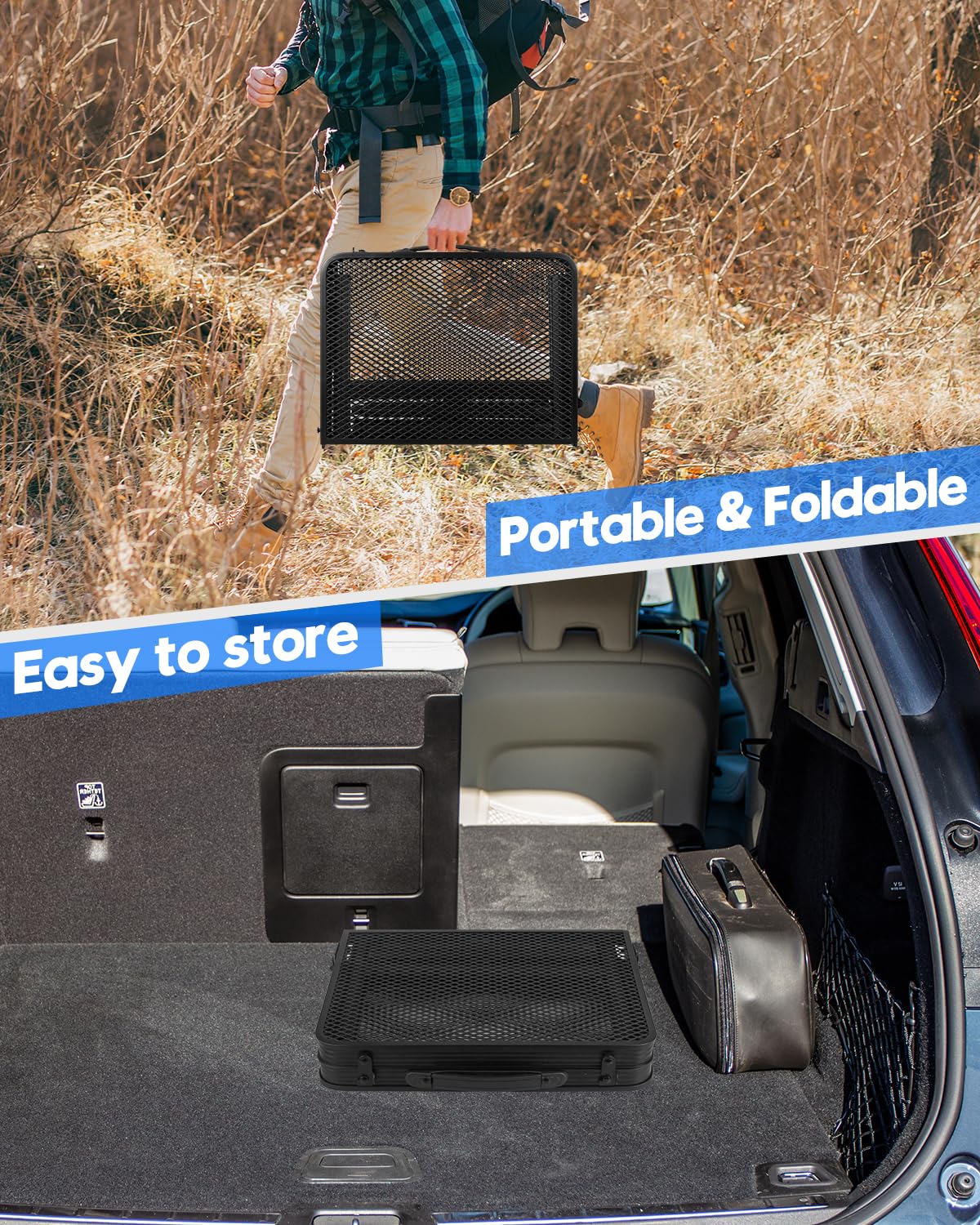 MSDADA Camping Table That Fold Up, Small Foldable Table, Portable Table Folding, Height Adjustable Pizza Oven Folding Table Gas BBQ Table, Camping