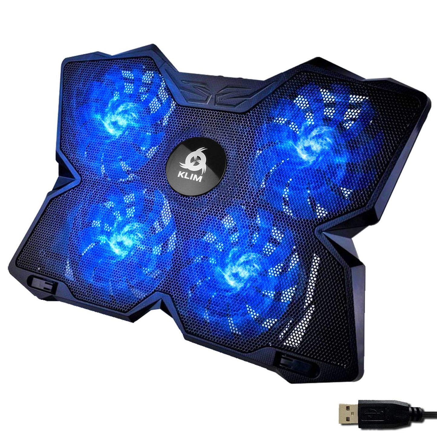 KLIM Wind Laptop Cooling Pad - More than 500 000 units sold - New Version - The Most Powerful Rapid Action Cooling Fan - Laptop Stand with 4 Cooling