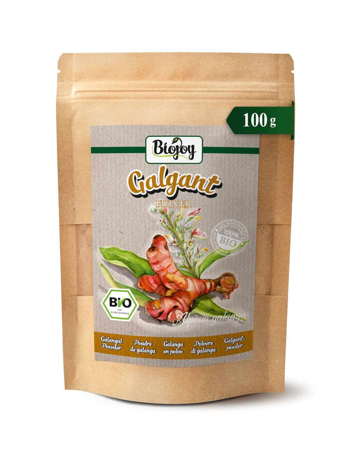 Biojoy Organic Galangal Powder (Alpinia galanga) (100 g)