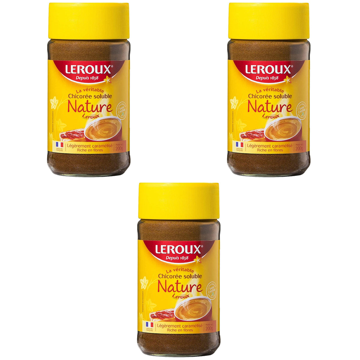 Leroux Regular Instant Chicory 7oz/200g Set of 3