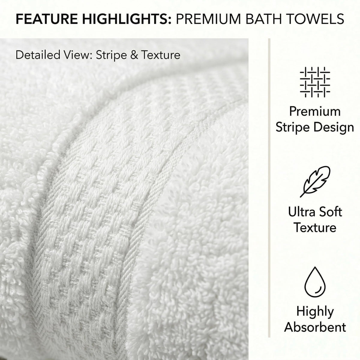 MistyMorning Bath Towels Pack of 2, Extra Large (70x140cm), Luxury 100% Cotton 500GSM Super Soft & Highly Absorbent Quick Dry Luxury Bathroom Towels