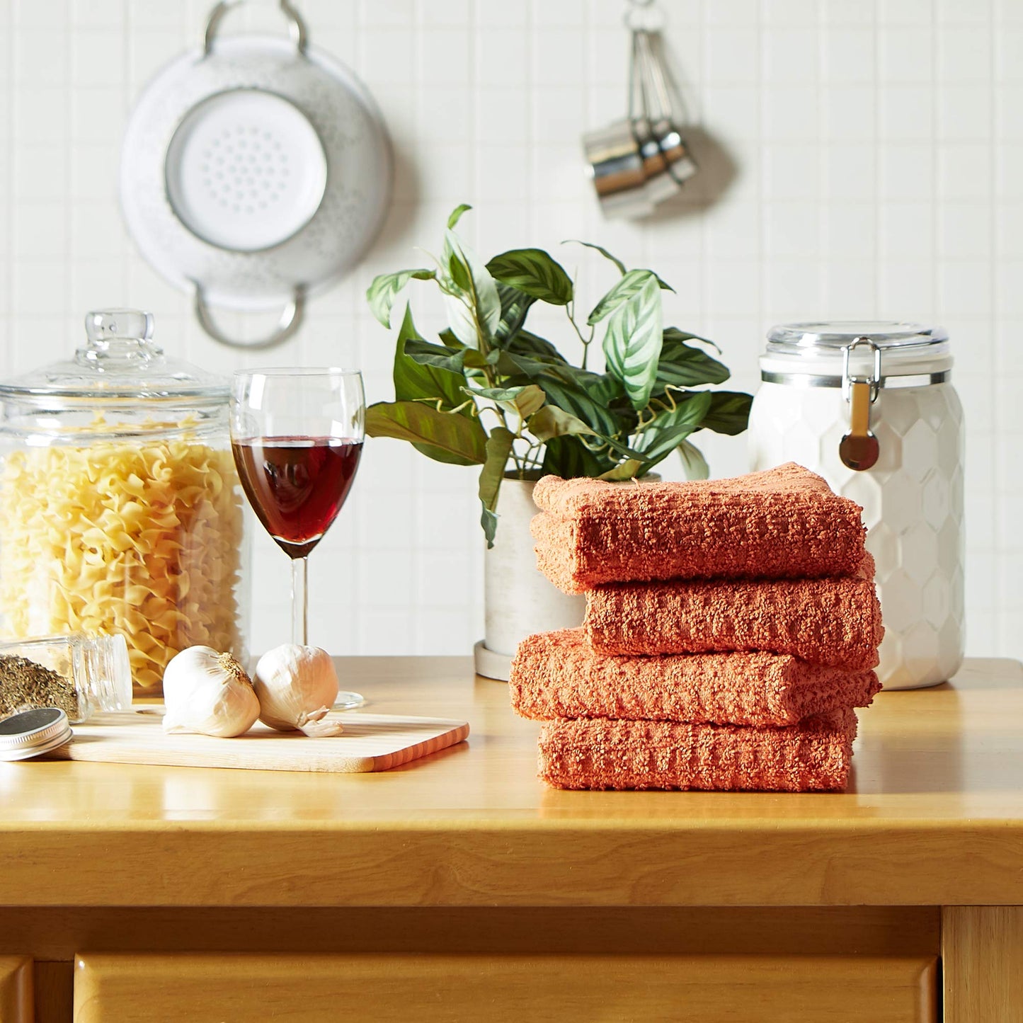 DII Waffle Terry Collection, Cotton, Spice, 15x26