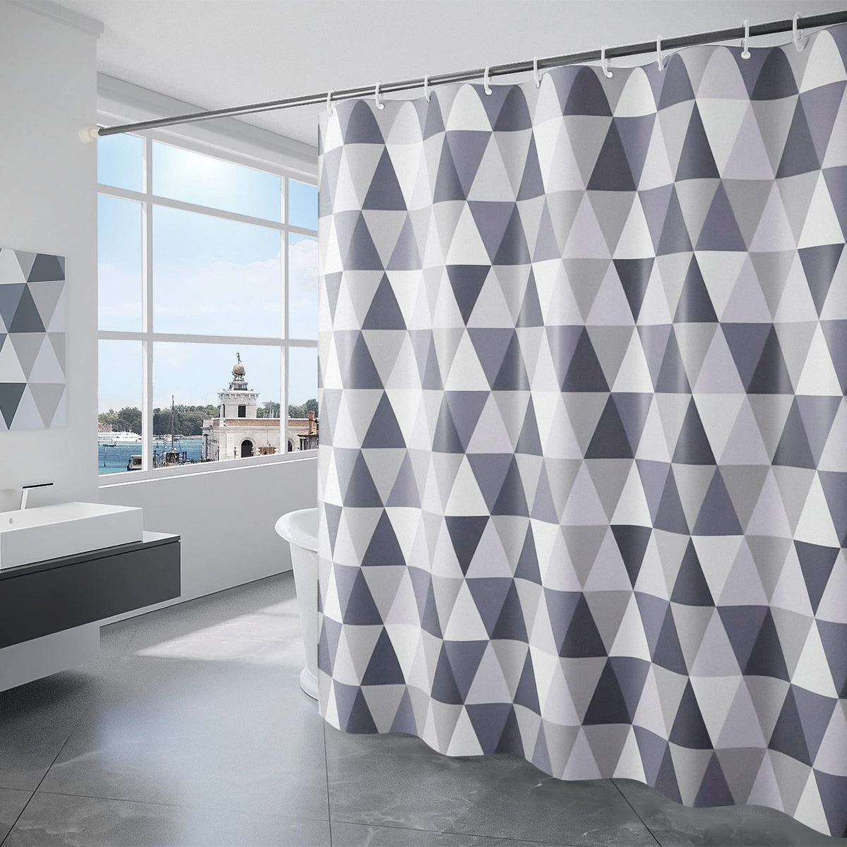 TRUSTLIFE Shower Curtains Mould Proof Resistant, Shower Curtain with 12 Hooks, Waterproof, Quick-Drying, Washable, Weighted Shower curtains for wet