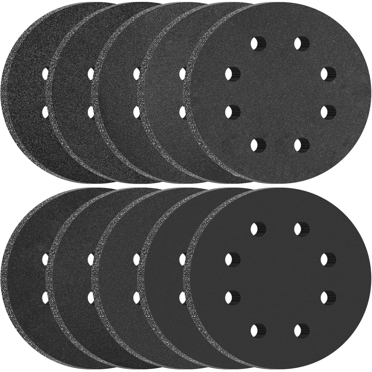 KONGMING 100 PCS 125mm Wet Dry Sanding Discs 8 Hole Grit 80 120 180 240 320 400 600 800 1000 2000 Hook and Loop Silicon Carbide Sandpaper for Random