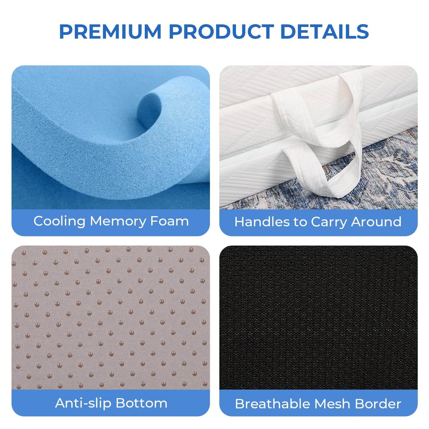 Vesgantti Folding Mattress Small Single, 10CM Gel Memory Foam Foldable Mattress Tri-fold for Travel, Camping, Guest Bed - 100-Night Trial, CertiPUR-US