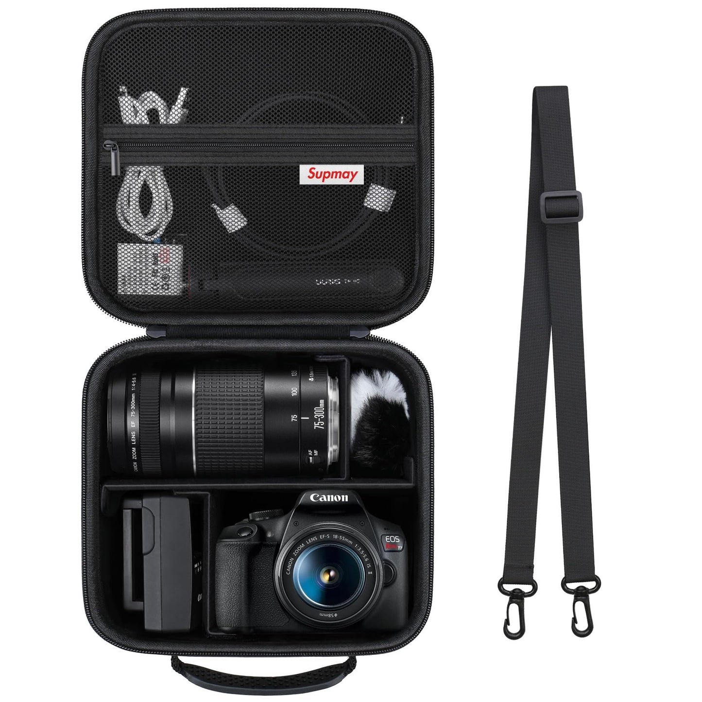 Supmay Hard Travel Case for Canon EOS 2000D / 4000D DSLR Camera/EOS R50 / R6 Mark II/ R100 / R50V / R8 / R7 / R10 Mirrorless Camera, Lens, Tripod with