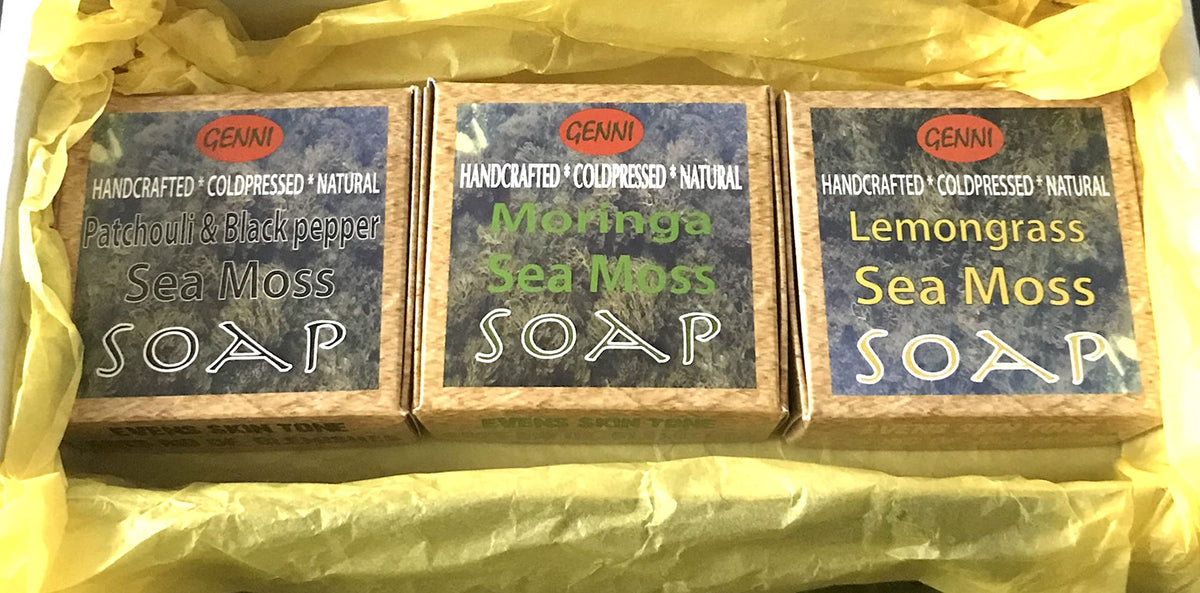 Sea Moss & lemongrass soap approx 120g | Handcrafted & Cold-pressed soap made with wildcrafted Sea moss and natural ingredients |100% Vegan & Animal