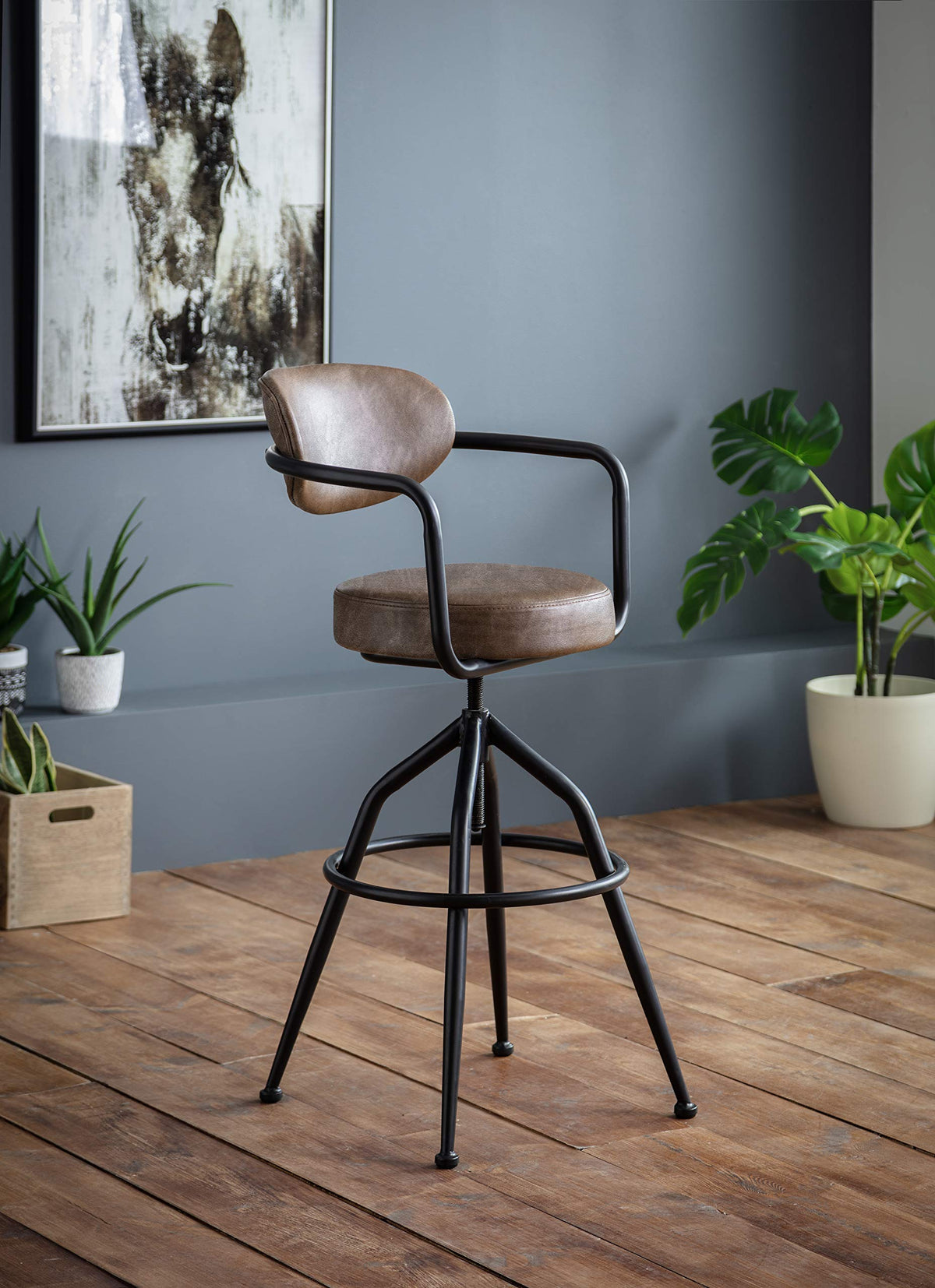 Julian Bowen Barbican Bar Stool, Black - H110 x W33 x D55.5cm